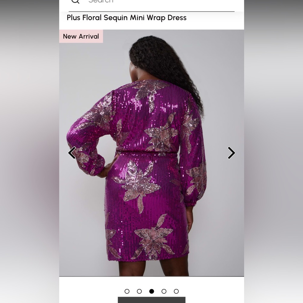Size medium sequin wrap dress pink & silver New York & Co - Picture 7 of 7